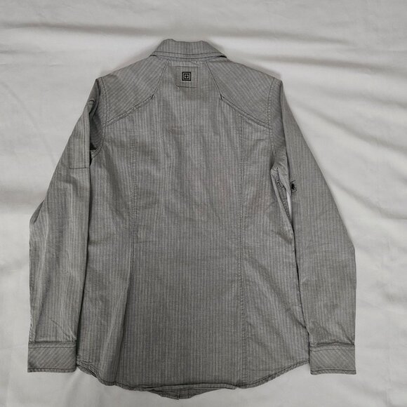 5.11 Tactical Men's Gray Striped Dual Chest Pockets Long Sleeve Shirt Size Small - Picture 4 of 16